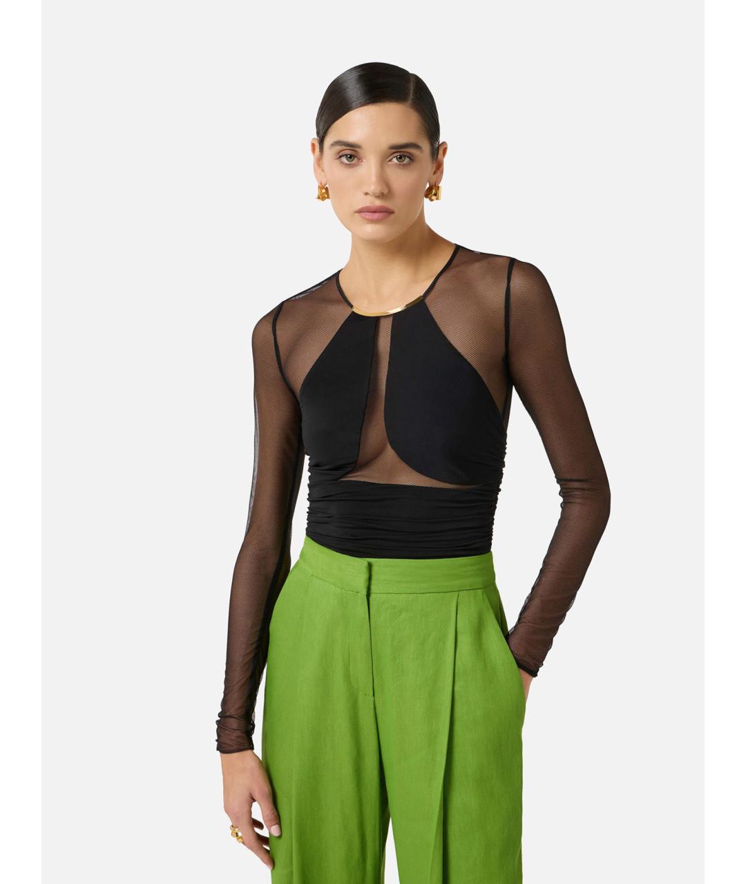 ELISABETTA FRANCHI Черное вискозное боди, фото 5