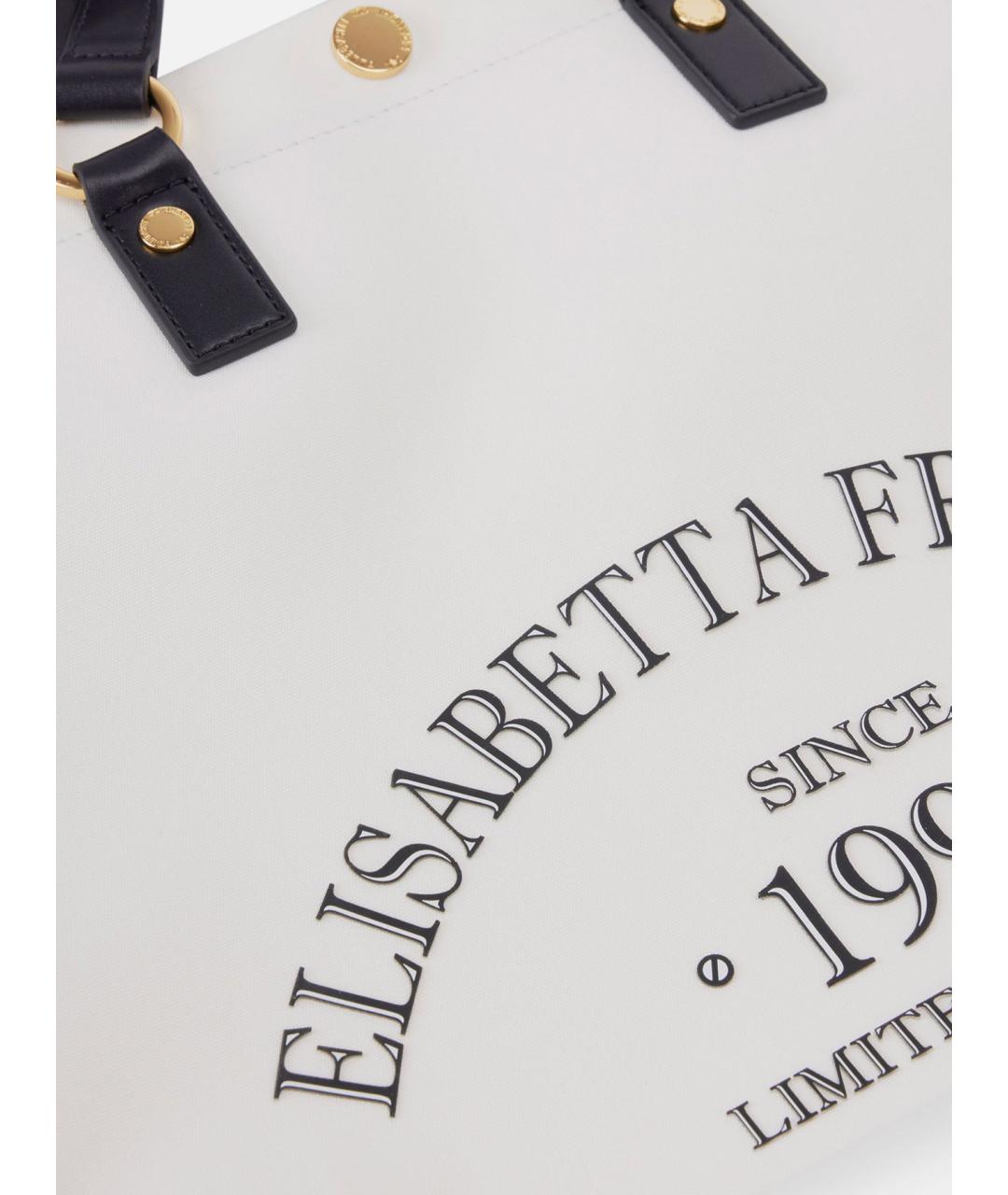 ELISABETTA FRANCHI Белая хлопковая сумка тоут, фото 4