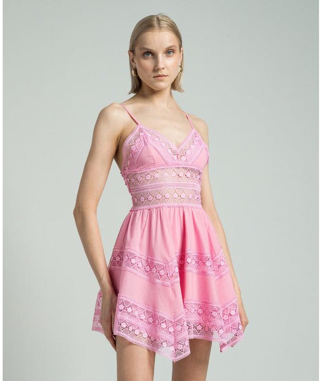 CHARO RUIZ Розовое коктейльное платье, фото 3