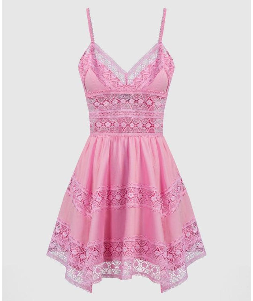 CHARO RUIZ Розовое коктейльное платье, фото 5