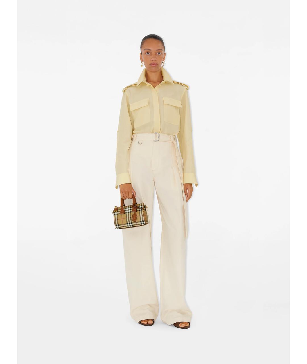 BURBERRY Бежевая хлопковая сумка через плечо, фото 3