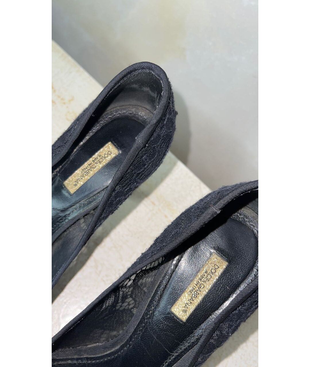 DOLCE&GABBANA Черные текстильные туфли, фото 7