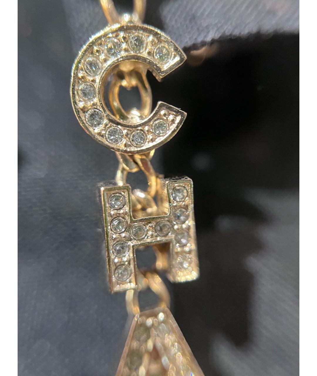 CHANEL Золотые металлические серьги, фото 5