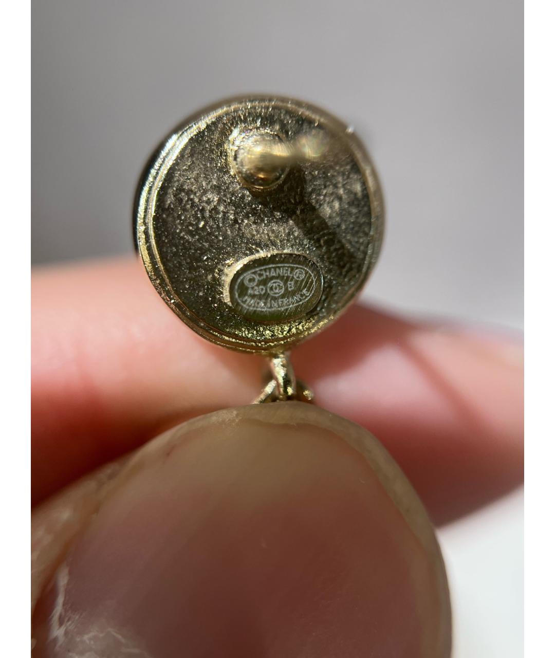 CHANEL Золотые металлические серьги, фото 9