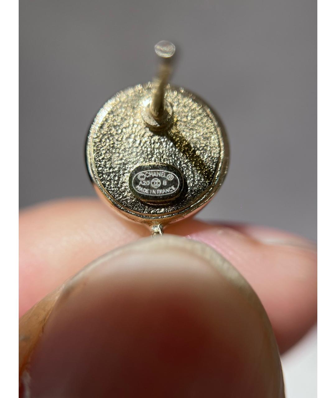 CHANEL Золотые металлические серьги, фото 8