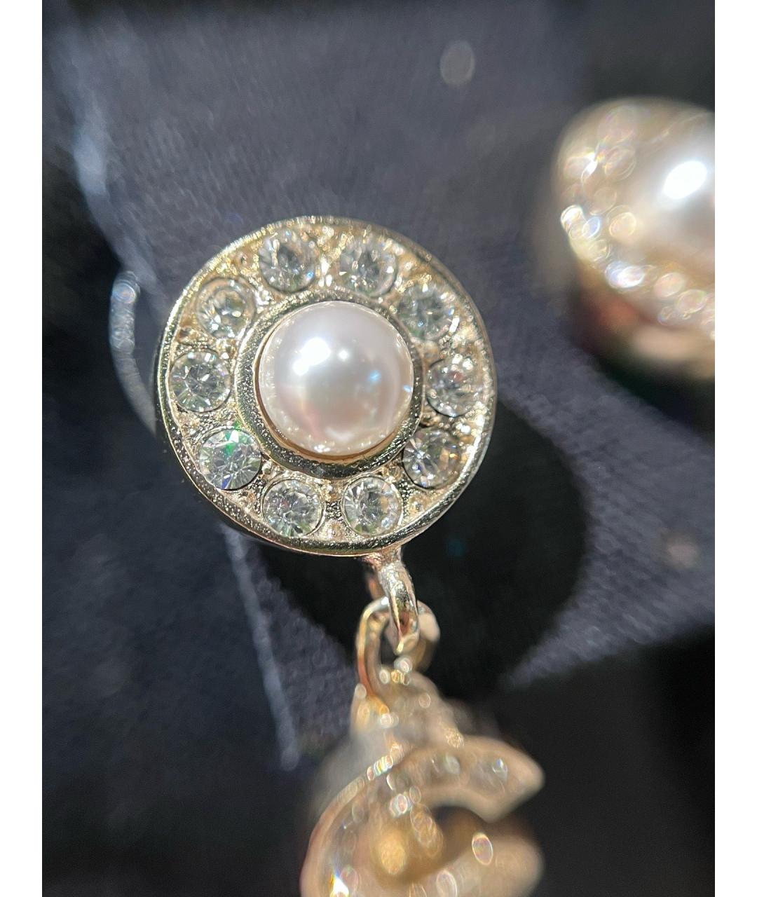 CHANEL Золотые металлические серьги, фото 4