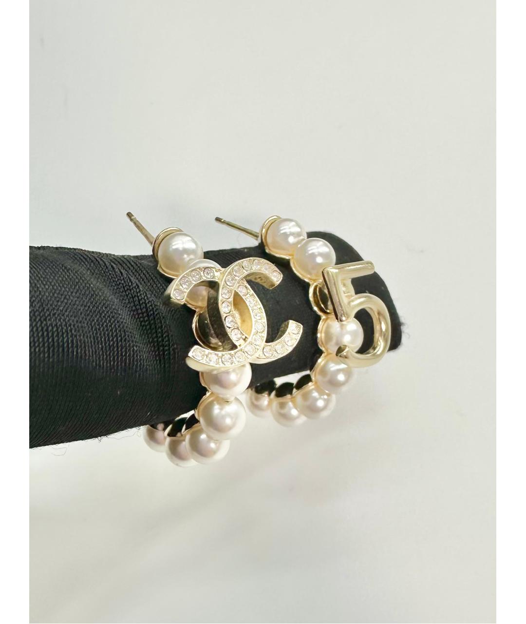 CHANEL Белые жемчужные серьги, фото 3