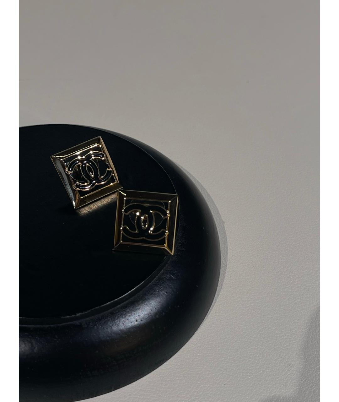 CHANEL Золотые металлические серьги, фото 3