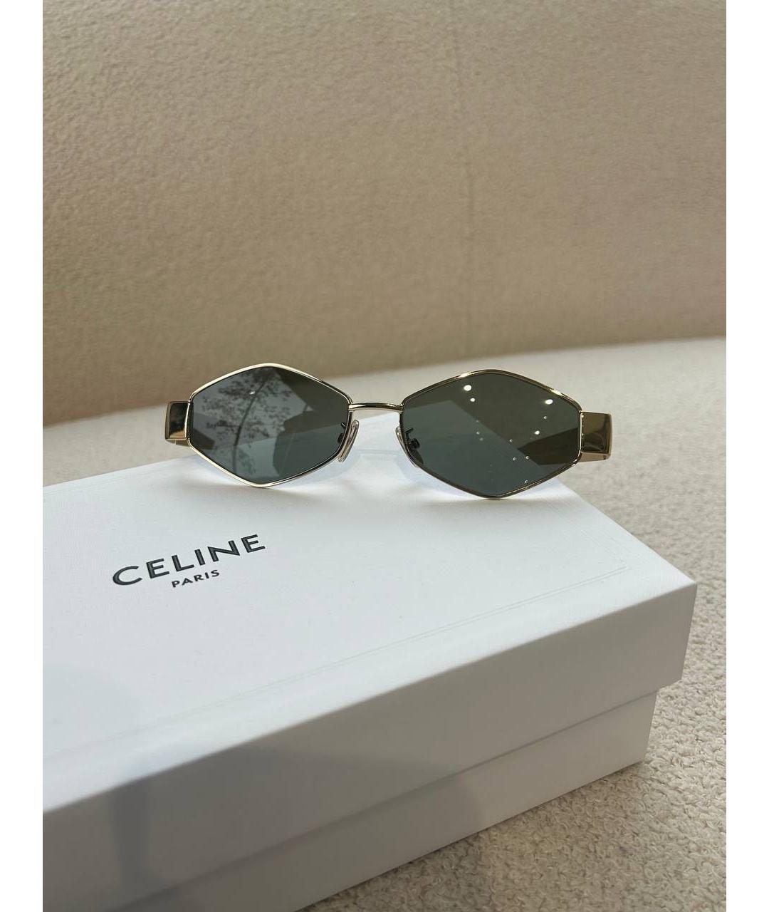 CELINE Золотые металлические солнцезащитные очки, фото 5