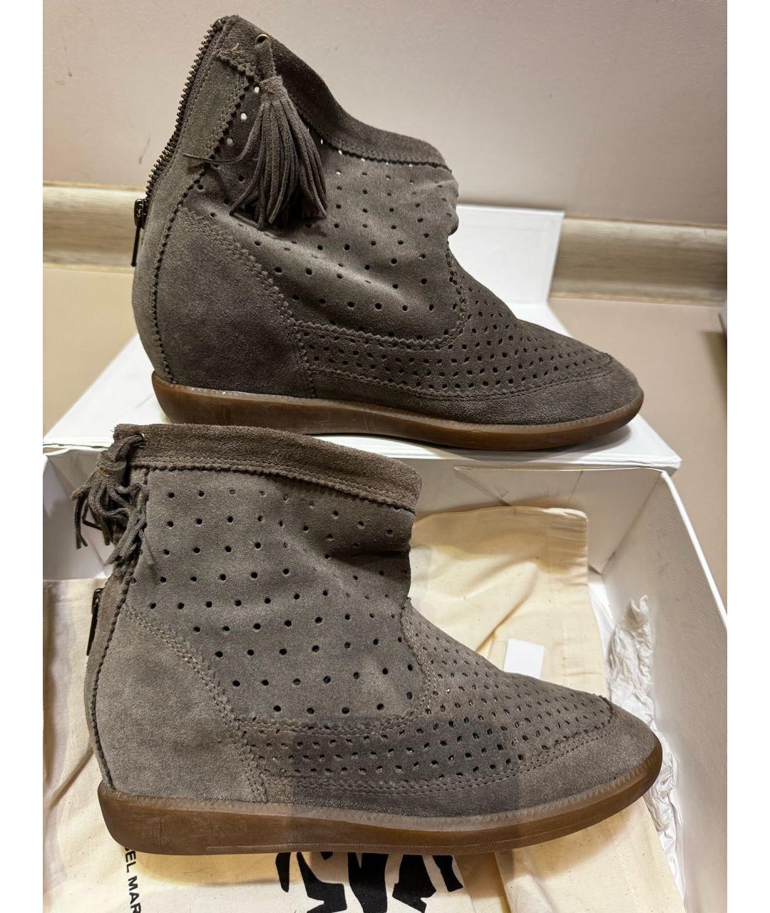 ISABEL MARANT Хаки замшевые ботильоны, фото 6