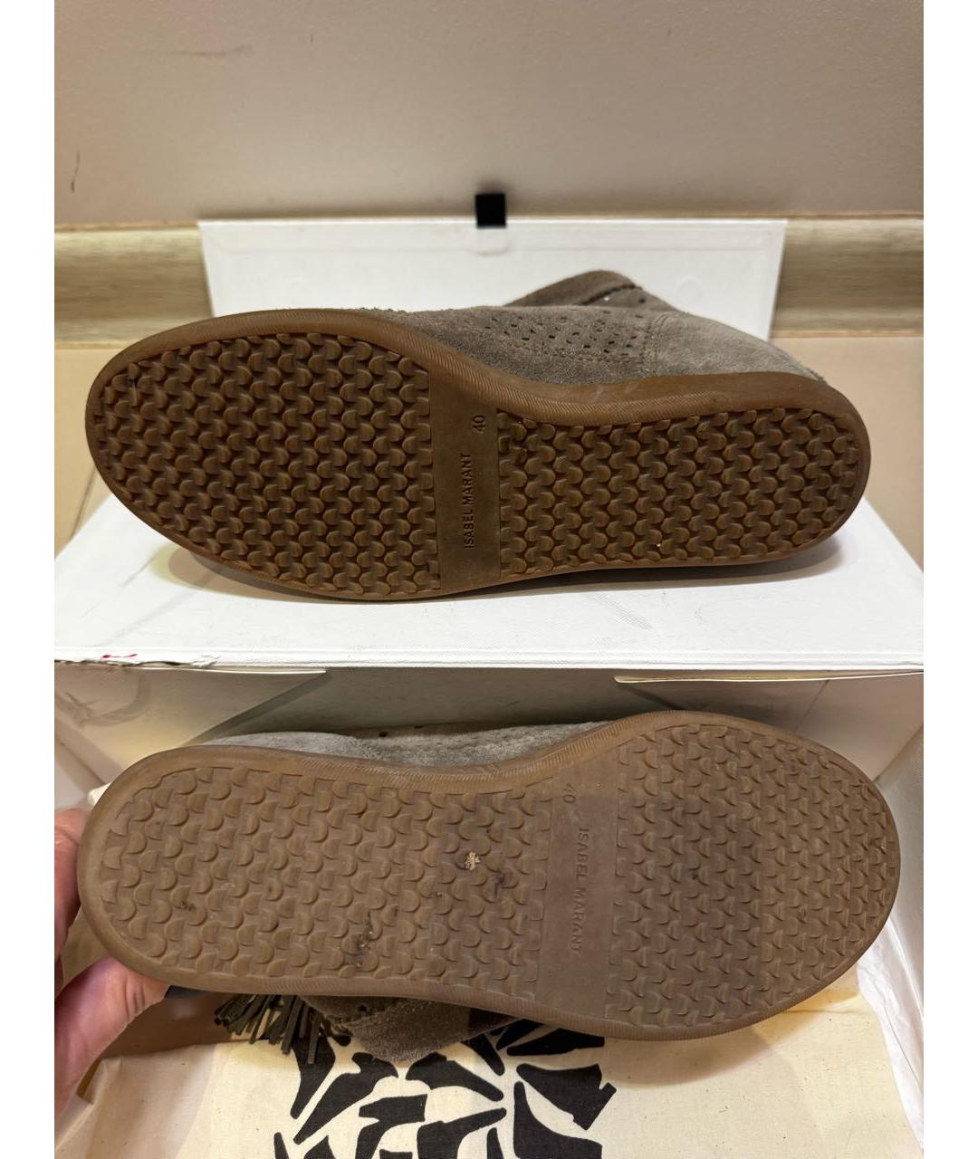 ISABEL MARANT Хаки замшевые ботильоны, фото 3