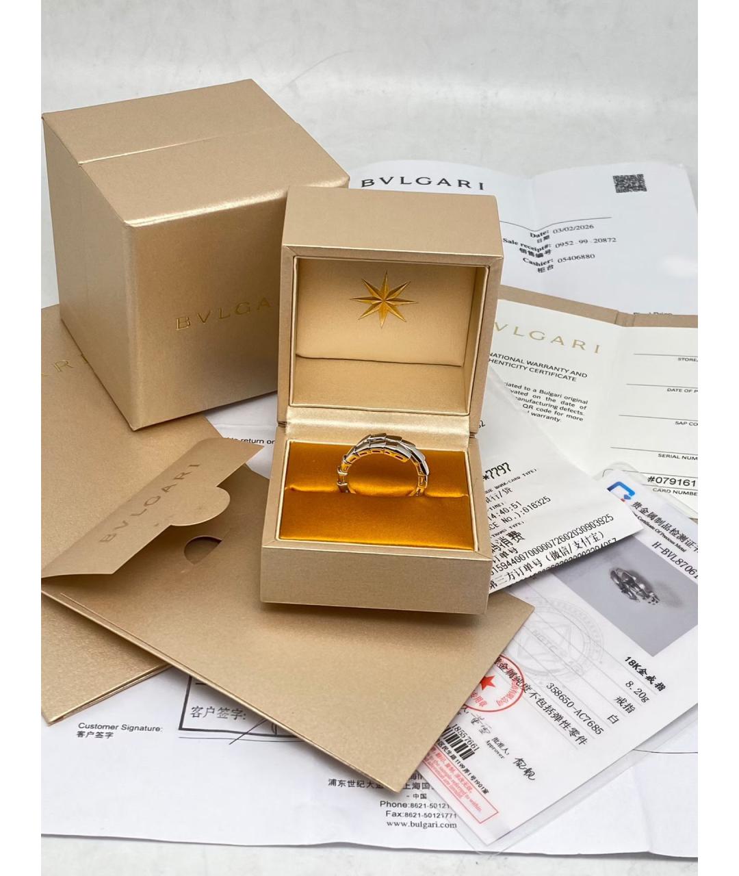 BVLGARI Серебряное кольцо из белого золота, фото 4