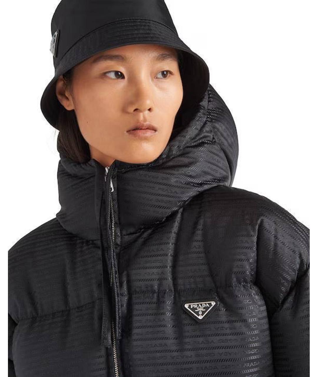 PRADA Черный полиэстеровый пуховик, фото 4