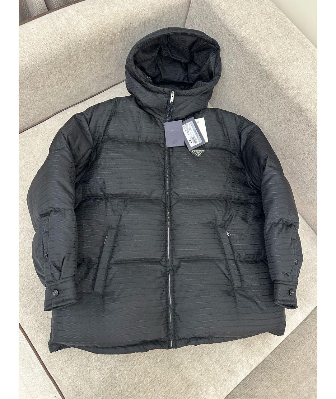 PRADA Черный полиэстеровый пуховик, фото 5