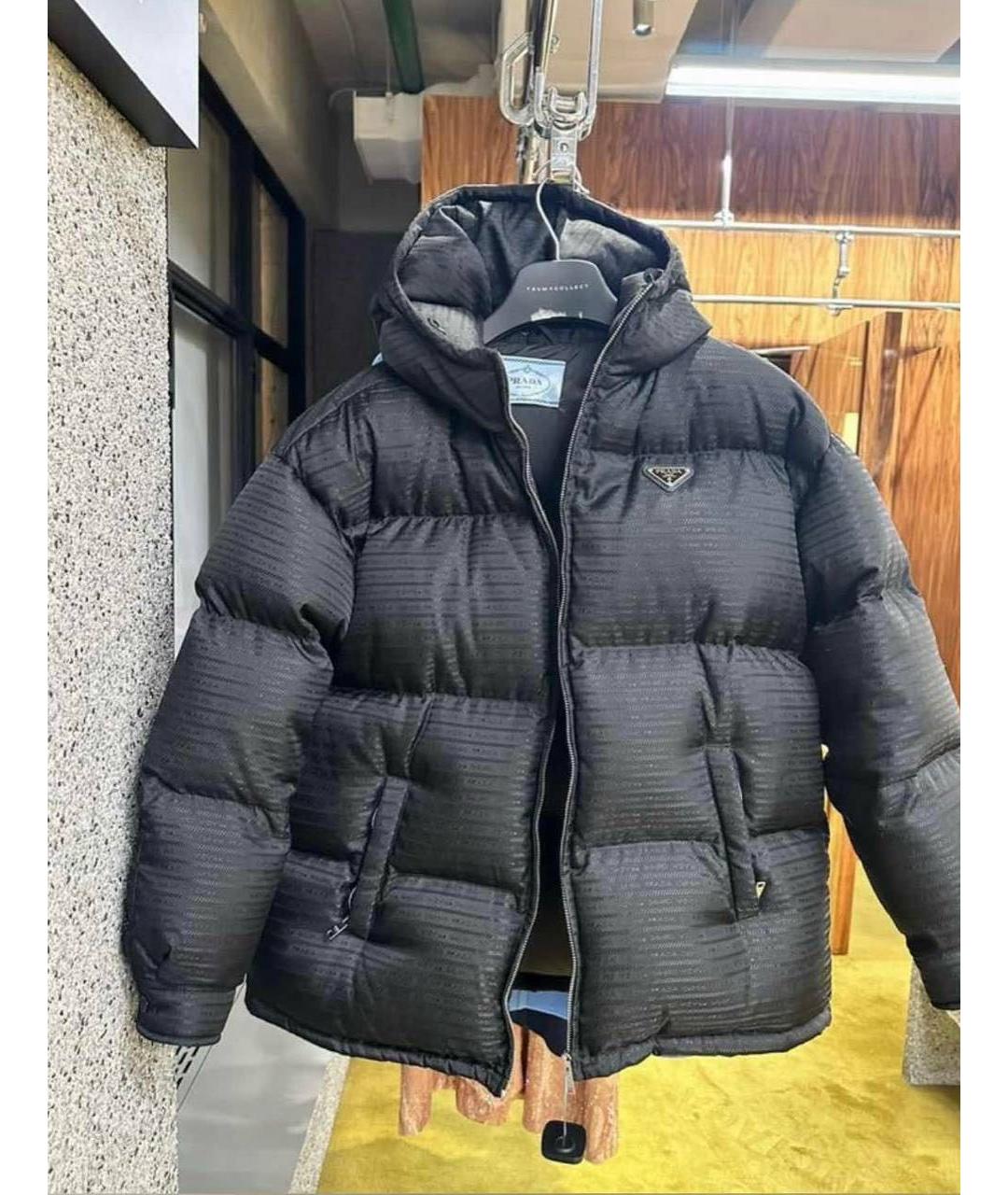 PRADA Черный полиэстеровый пуховик, фото 7