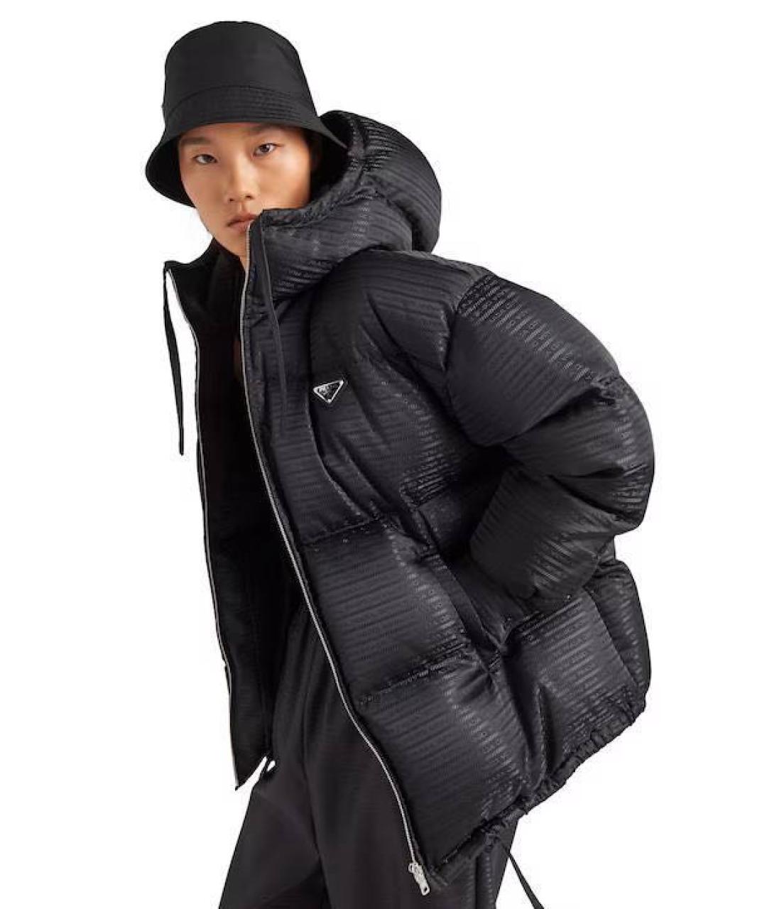 PRADA Черный полиэстеровый пуховик, фото 3