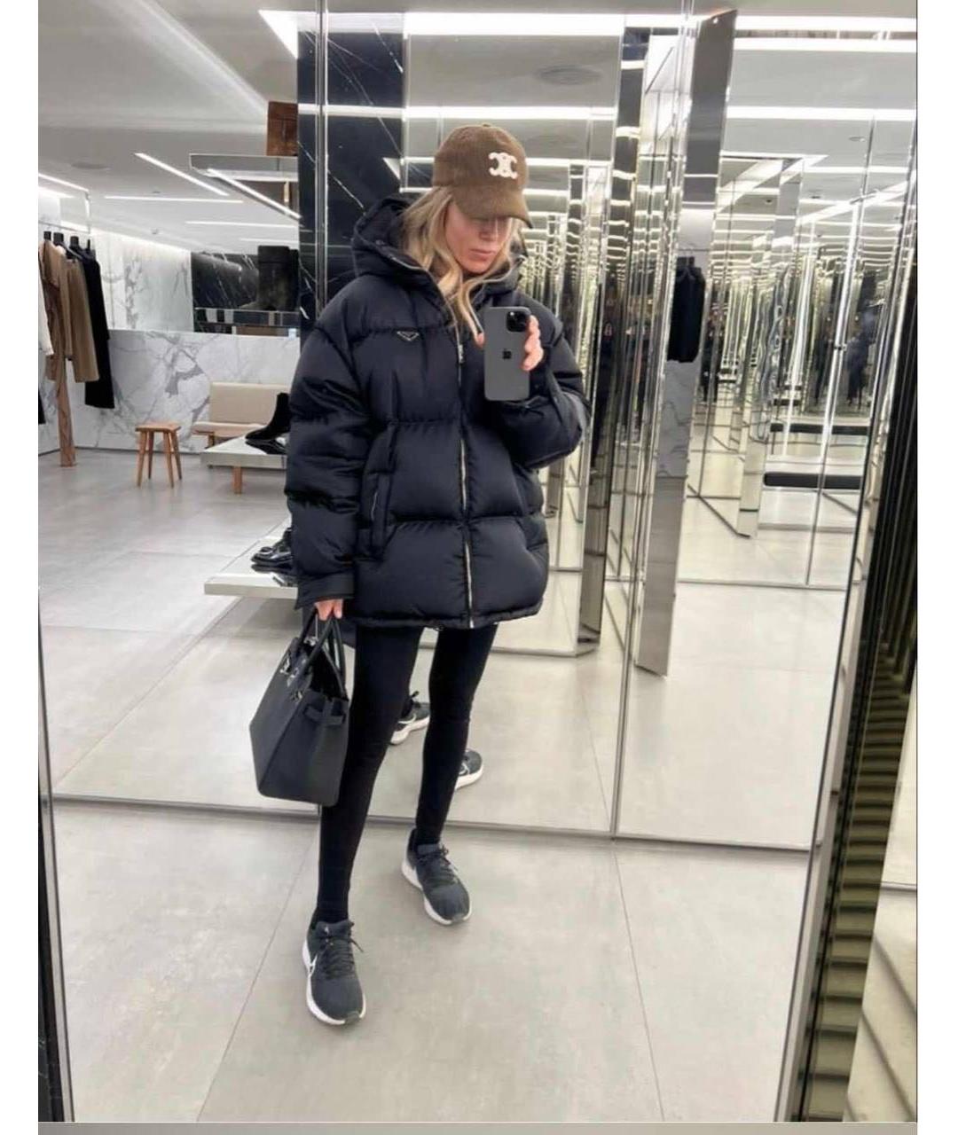 PRADA Черный полиэстеровый пуховик, фото 6