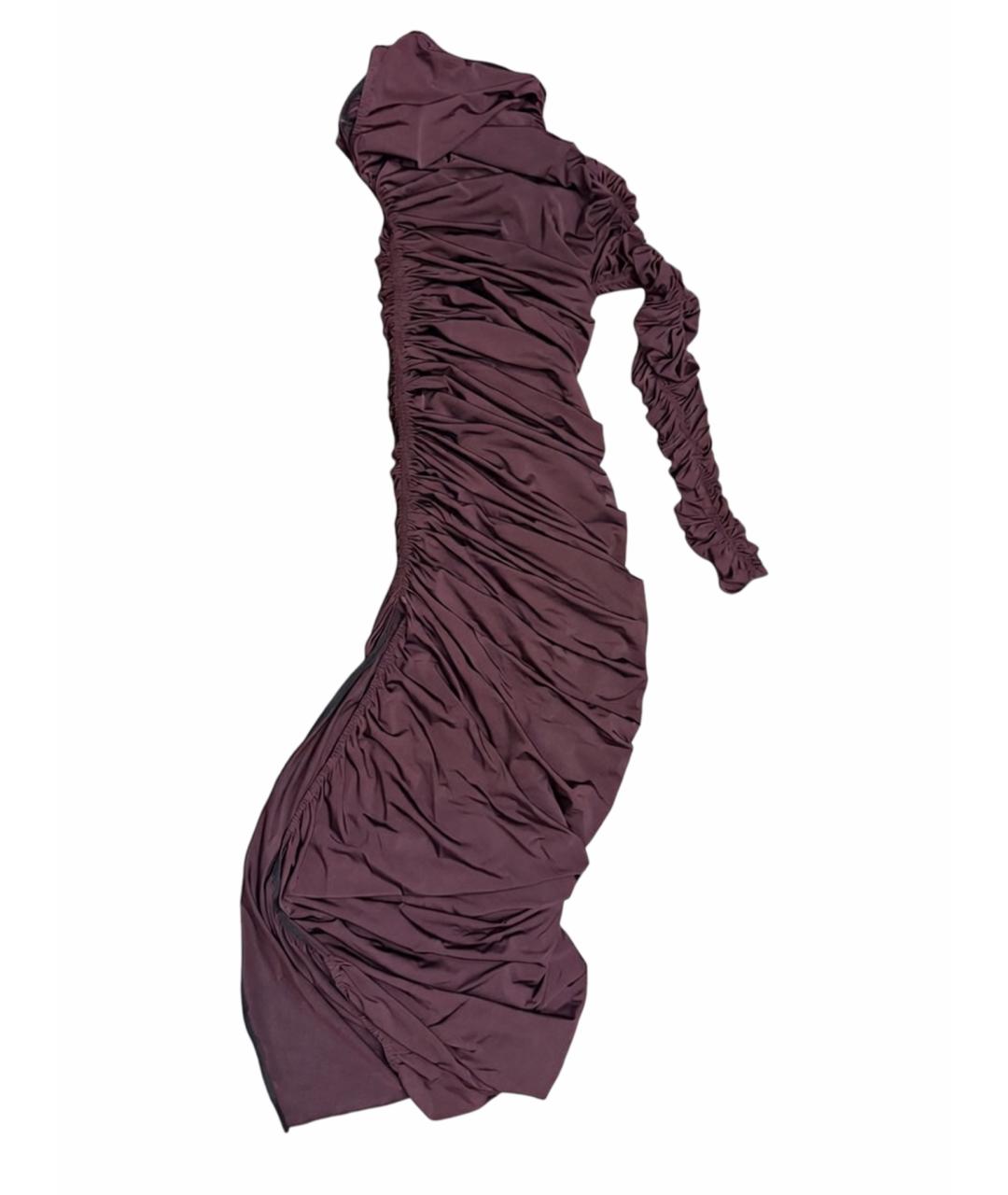 MUGLER Бордовое полиамидовое коктейльное платье, фото 1