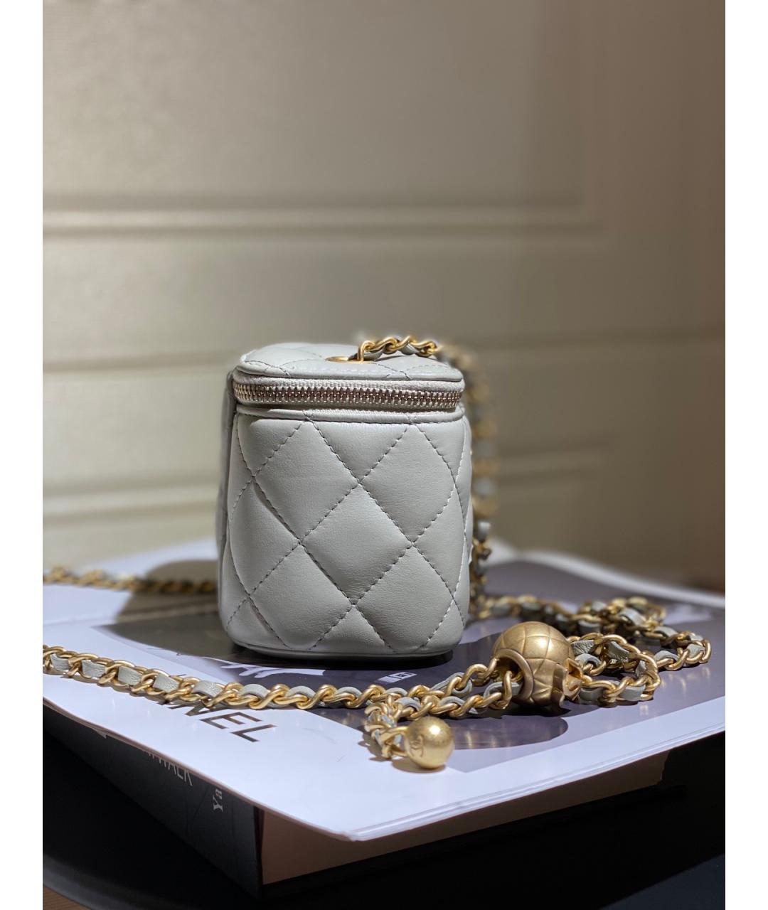 CHANEL Серая кожаная сумка через плечо, фото 4