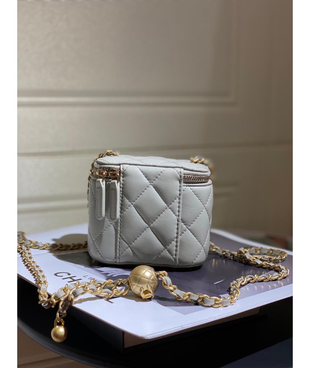 CHANEL Серая кожаная сумка через плечо, фото 2