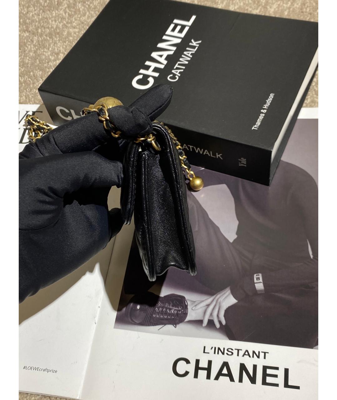 CHANEL Черная кожаная сумка через плечо, фото 4