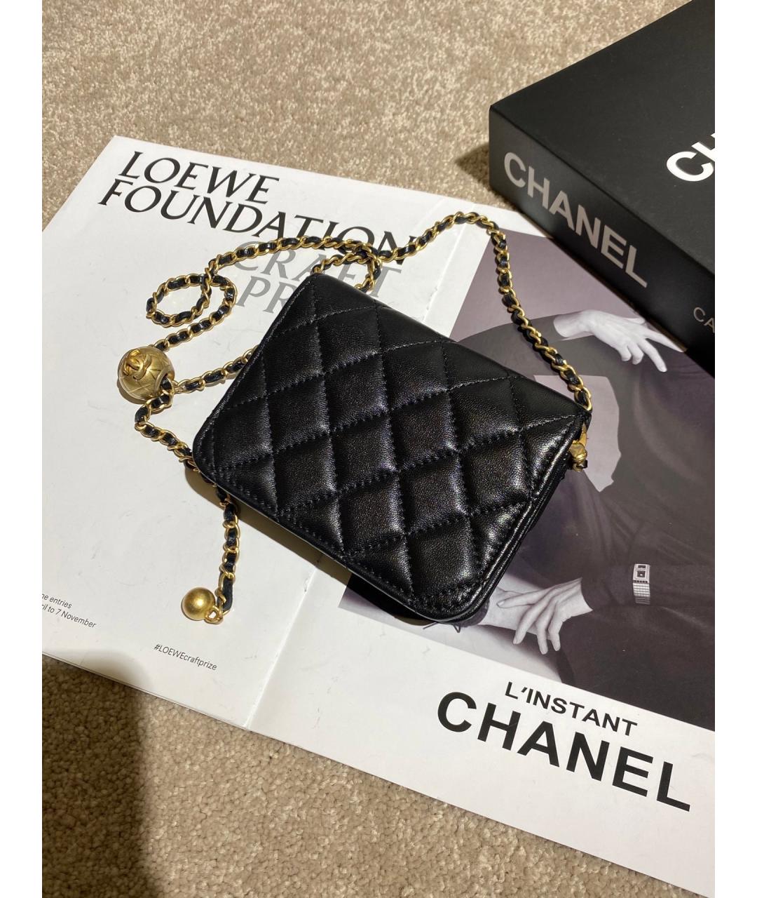 CHANEL Черная кожаная сумка через плечо, фото 2