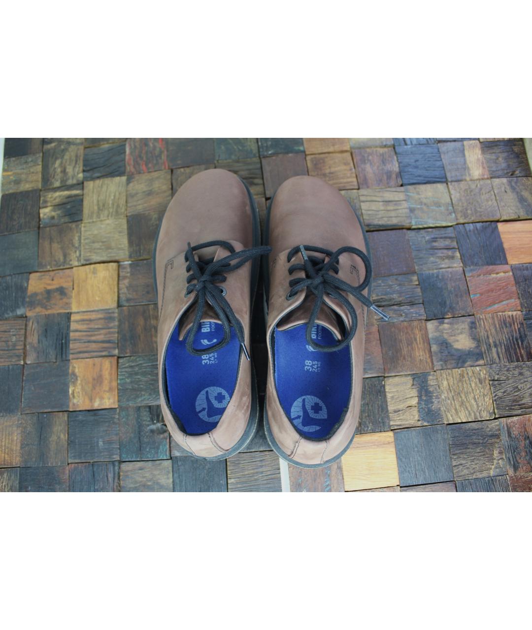 BIRKENSTOCK Коричневые нубуковые брогги и оксфорды, фото 3