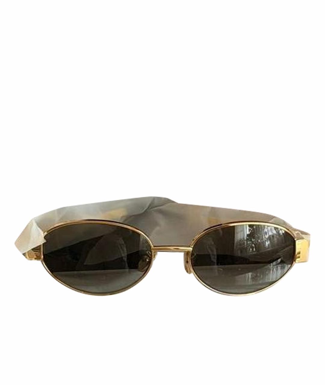 CELINE Золотые металлические солнцезащитные очки, фото 1