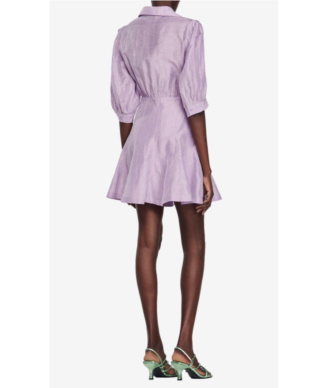 SANDRO Фиолетовое льняное платье, фото 6