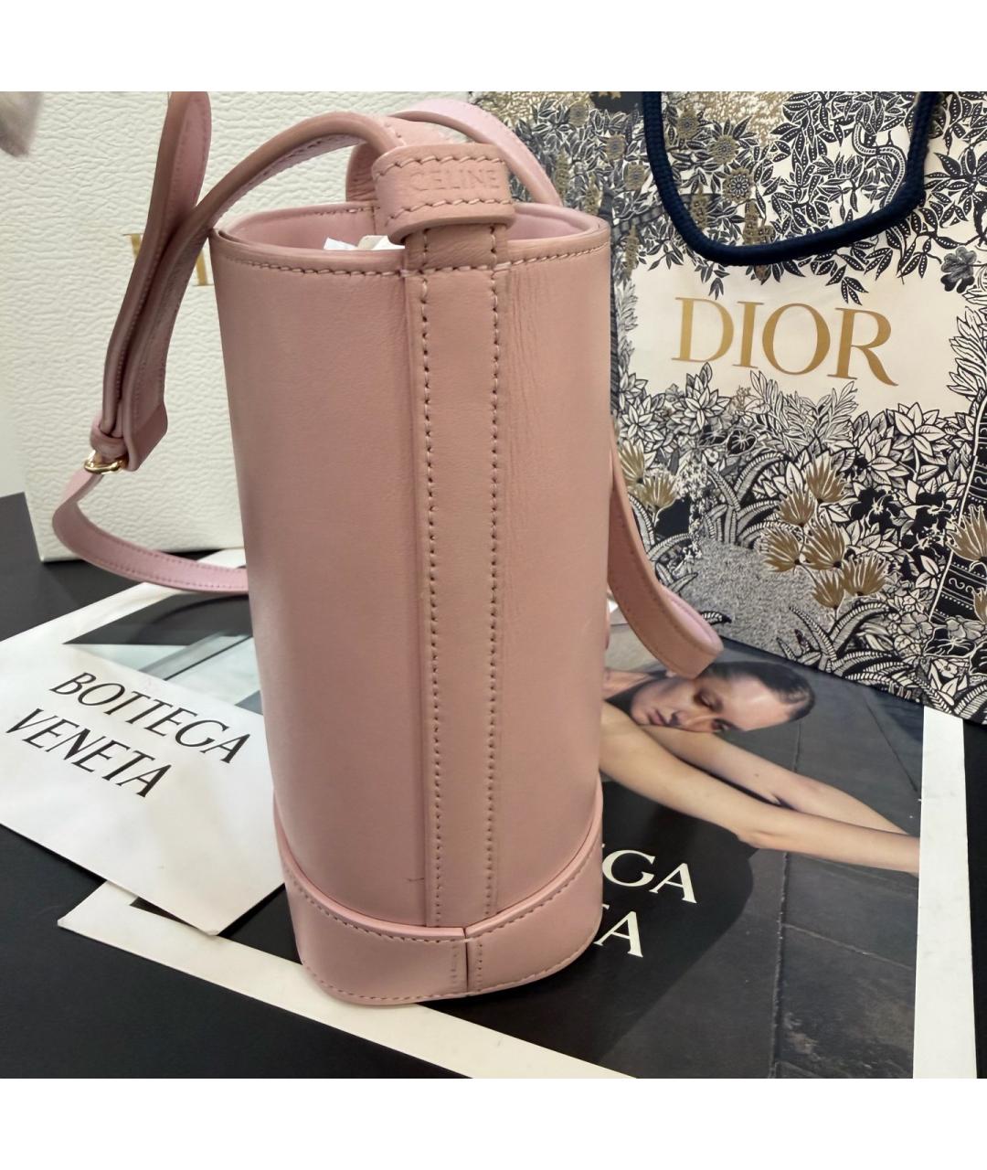 CELINE Розовая кожаная сумка через плечо, фото 4