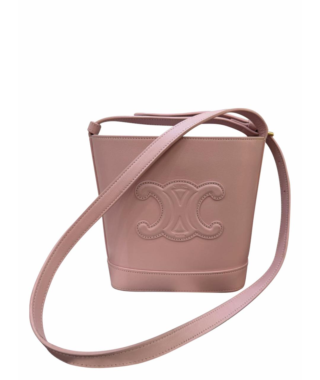 CELINE Розовая кожаная сумка через плечо, фото 1