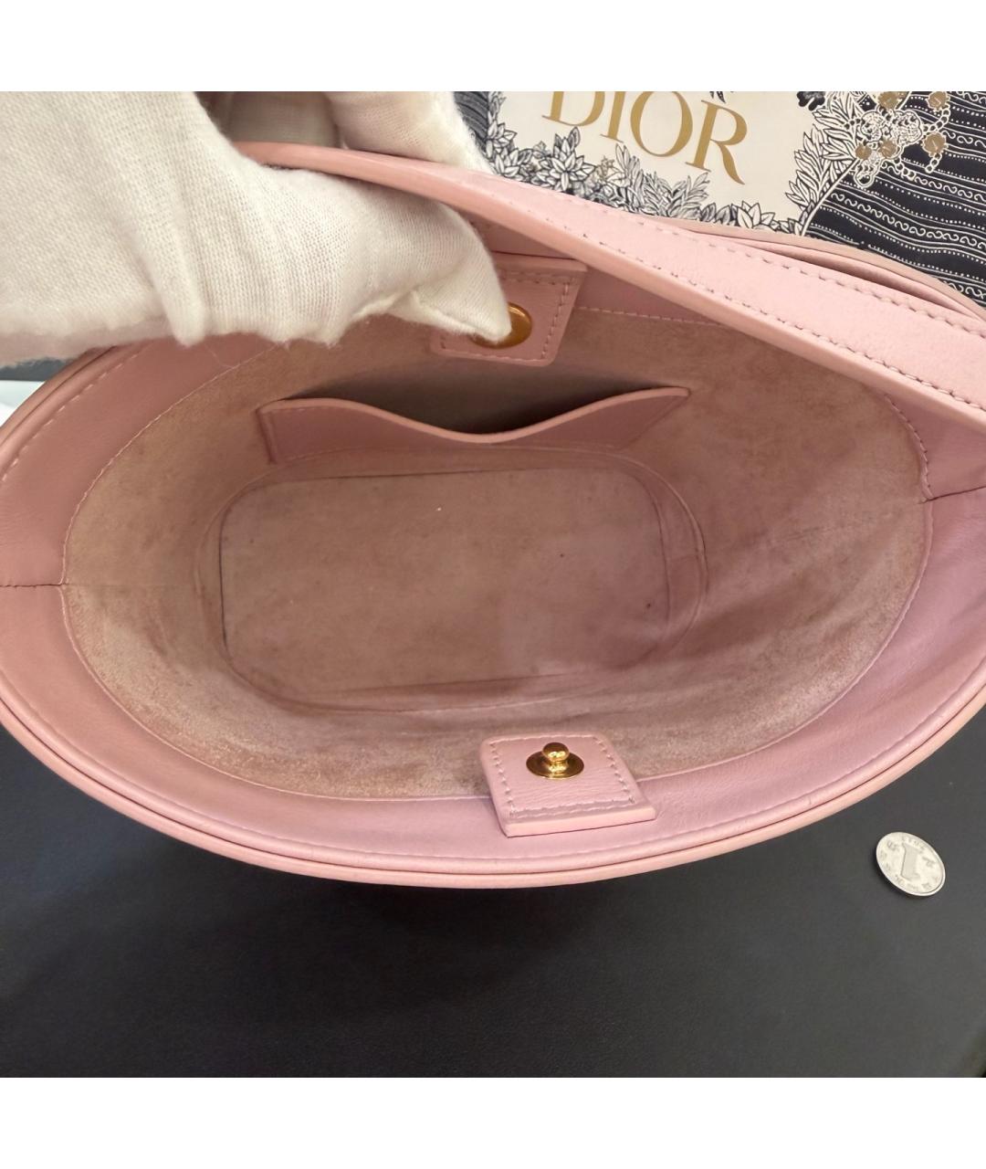 CELINE Розовая кожаная сумка через плечо, фото 6