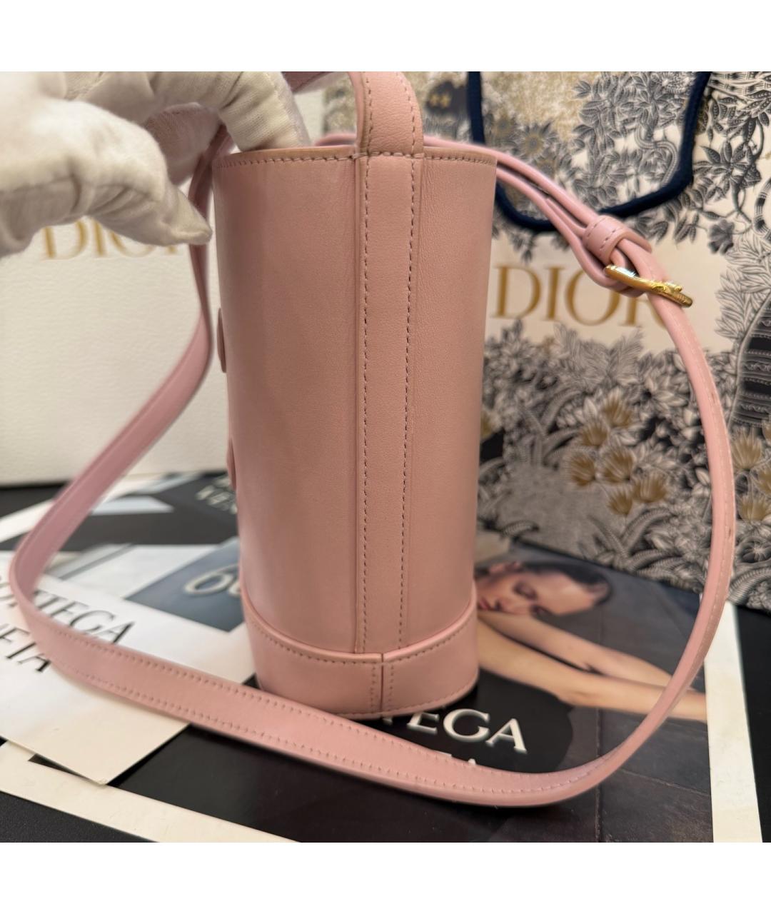 CELINE Розовая кожаная сумка через плечо, фото 2