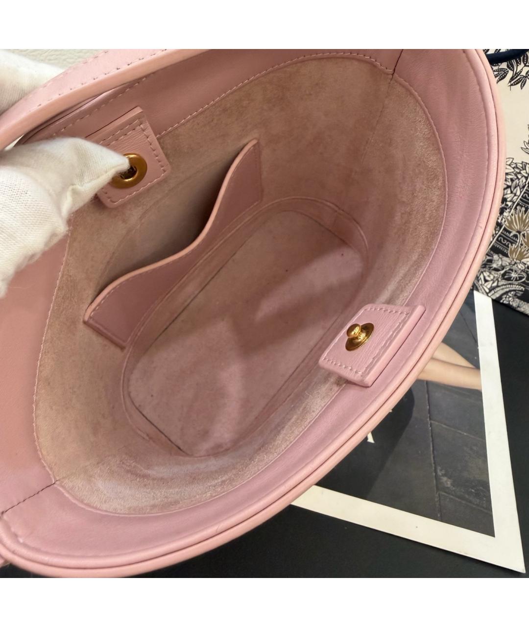 CELINE Розовая кожаная сумка через плечо, фото 7
