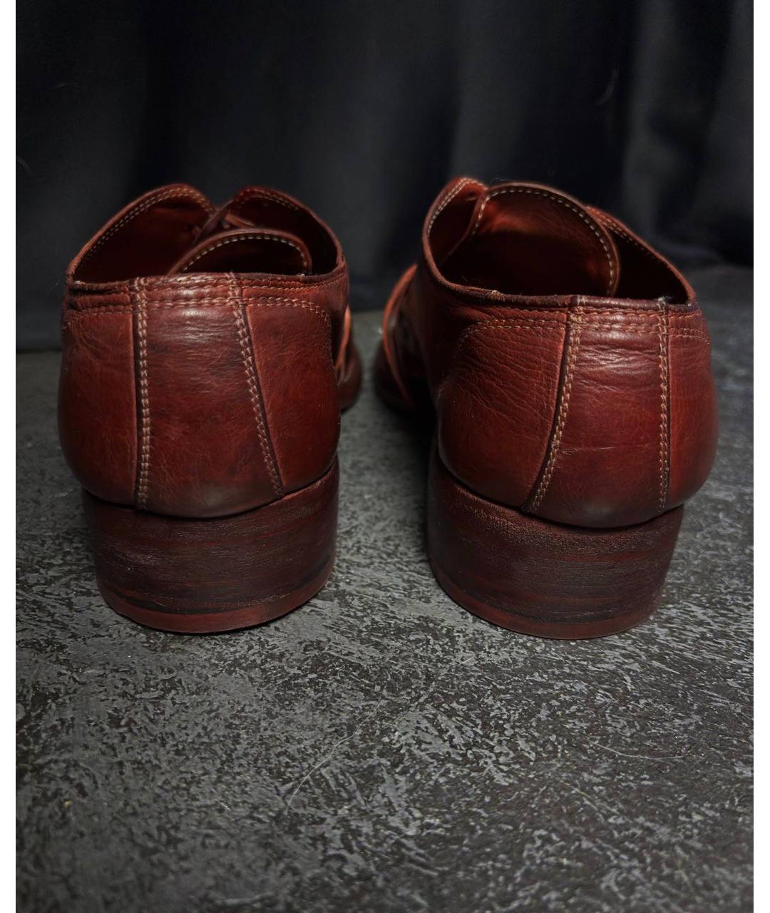 GUIDI Бордовые кожаные туфли, фото 5