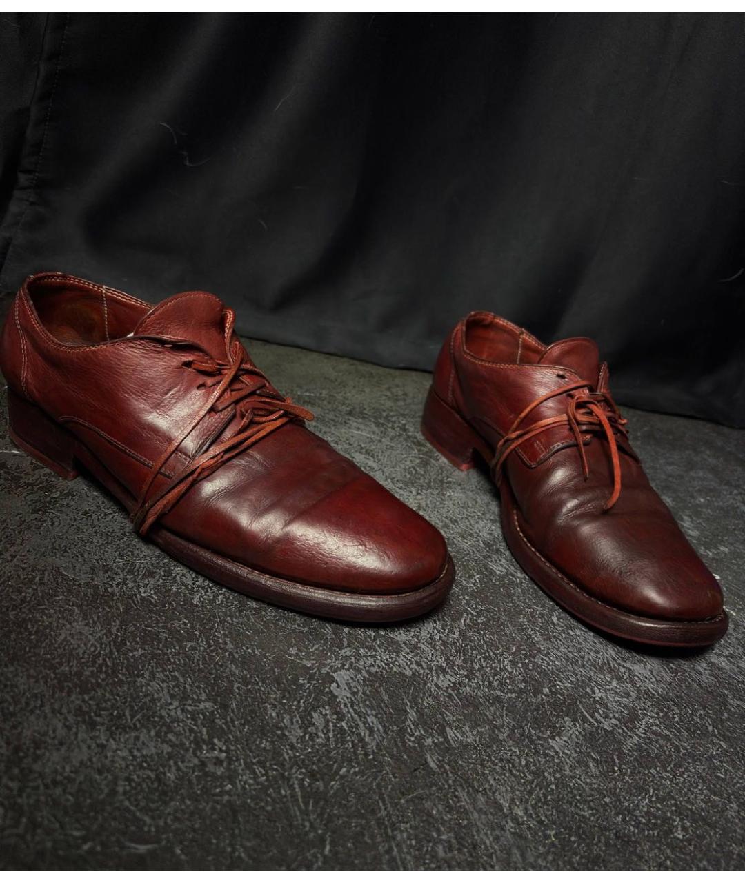 GUIDI Бордовые кожаные туфли, фото 4
