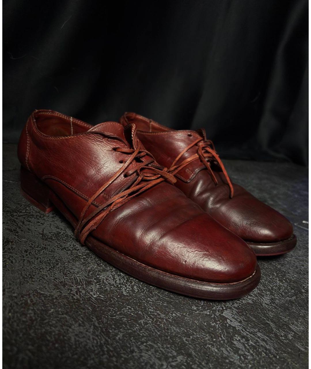 GUIDI Бордовые кожаные туфли, фото 2