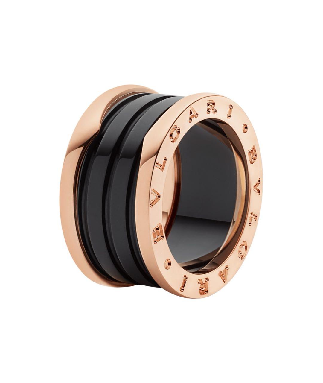 BVLGARI Черное кольцо из розового золота, фото 1