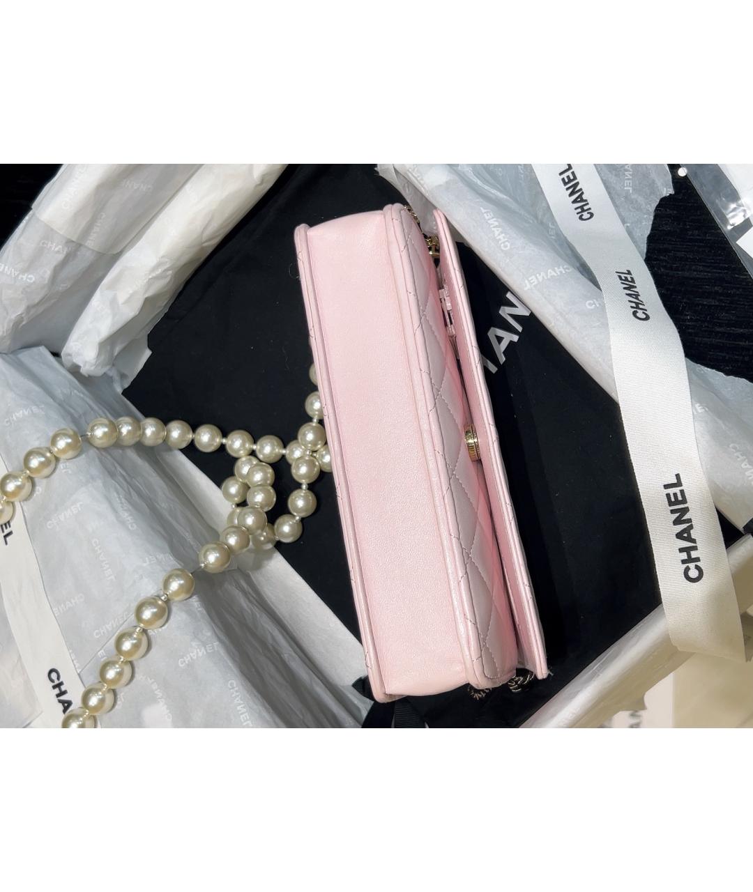 CHANEL Розовая кожаная сумка через плечо, фото 4