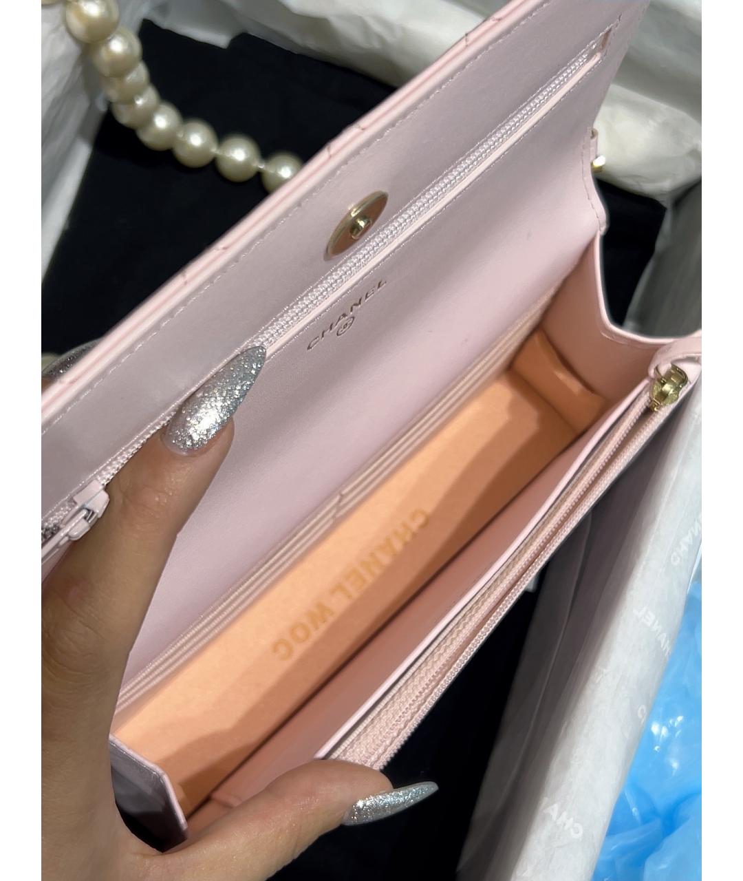 CHANEL Розовая кожаная сумка через плечо, фото 5
