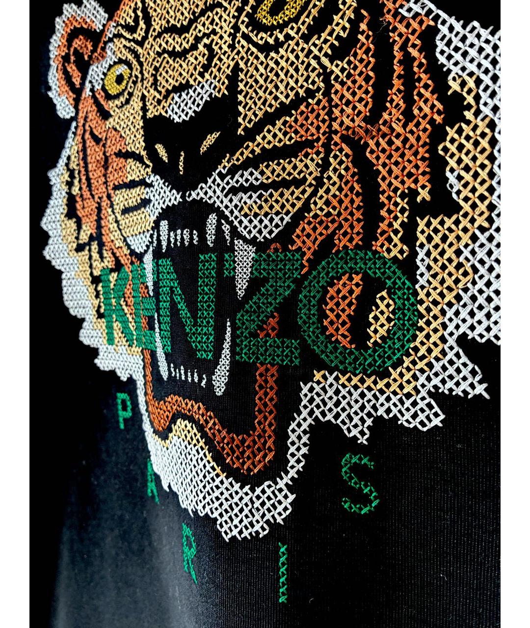 KENZO Черная хлопковая футболка, фото 8