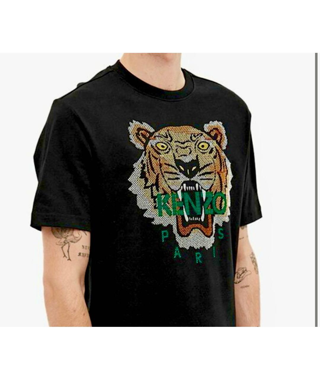 KENZO Черная хлопковая футболка, фото 7