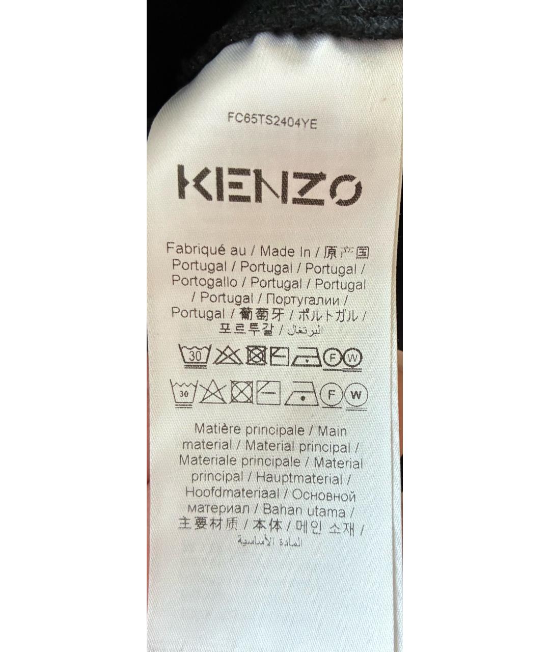 KENZO Черная хлопковая футболка, фото 5