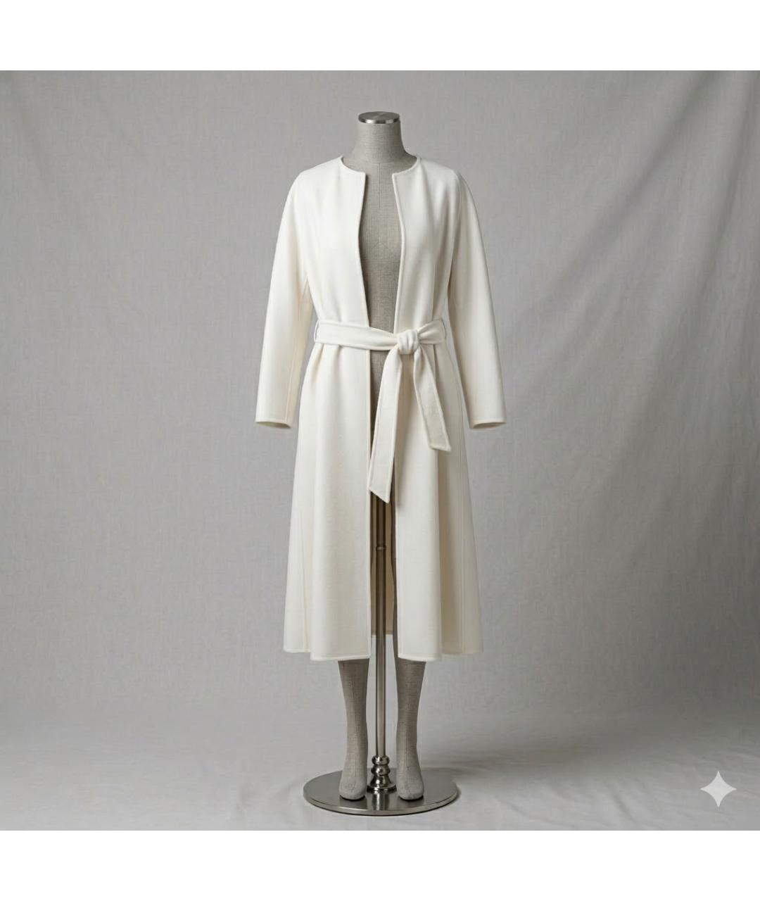 MAX MARA Белое шерстяное пальто, фото 6