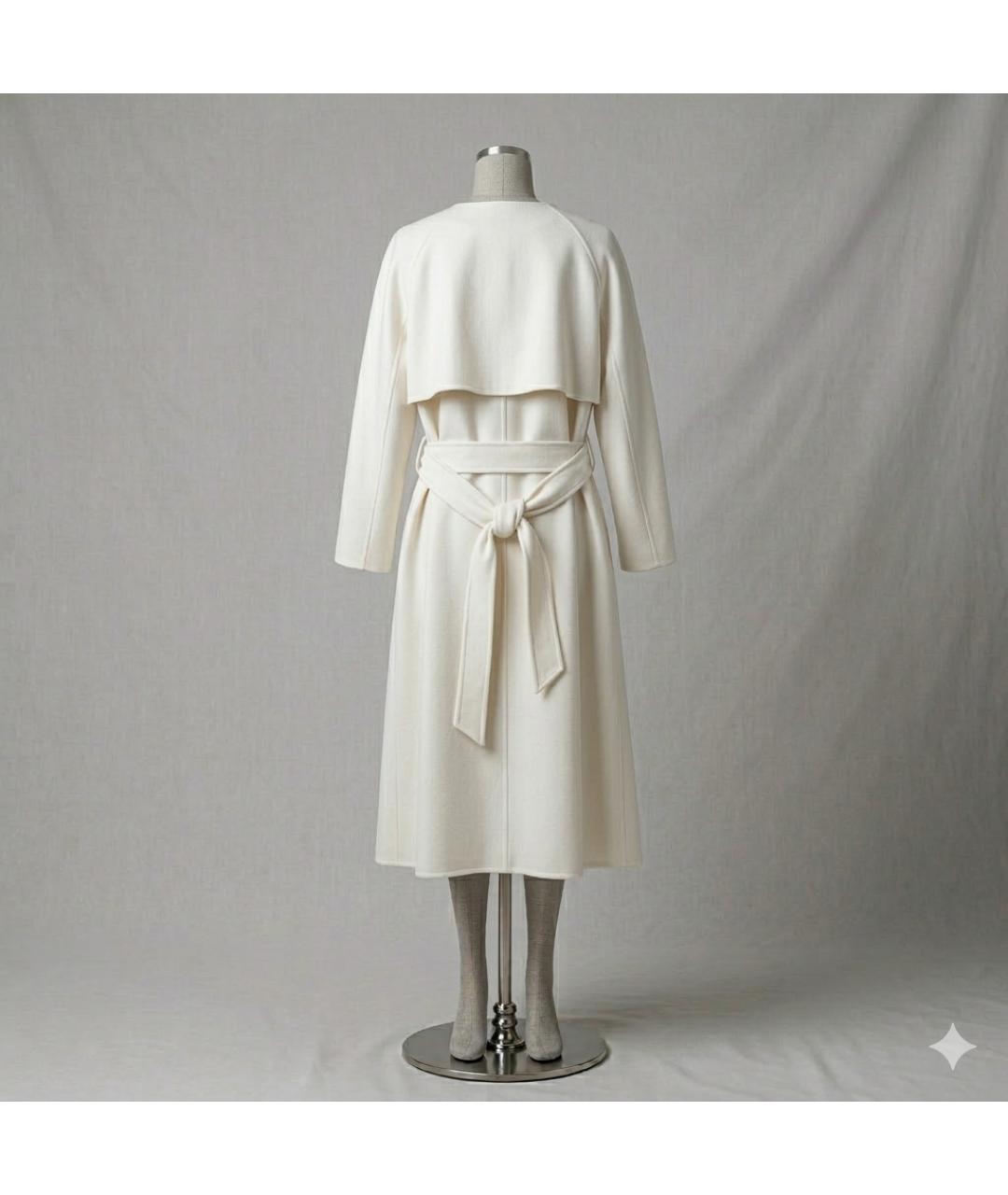 MAX MARA Белое шерстяное пальто, фото 2