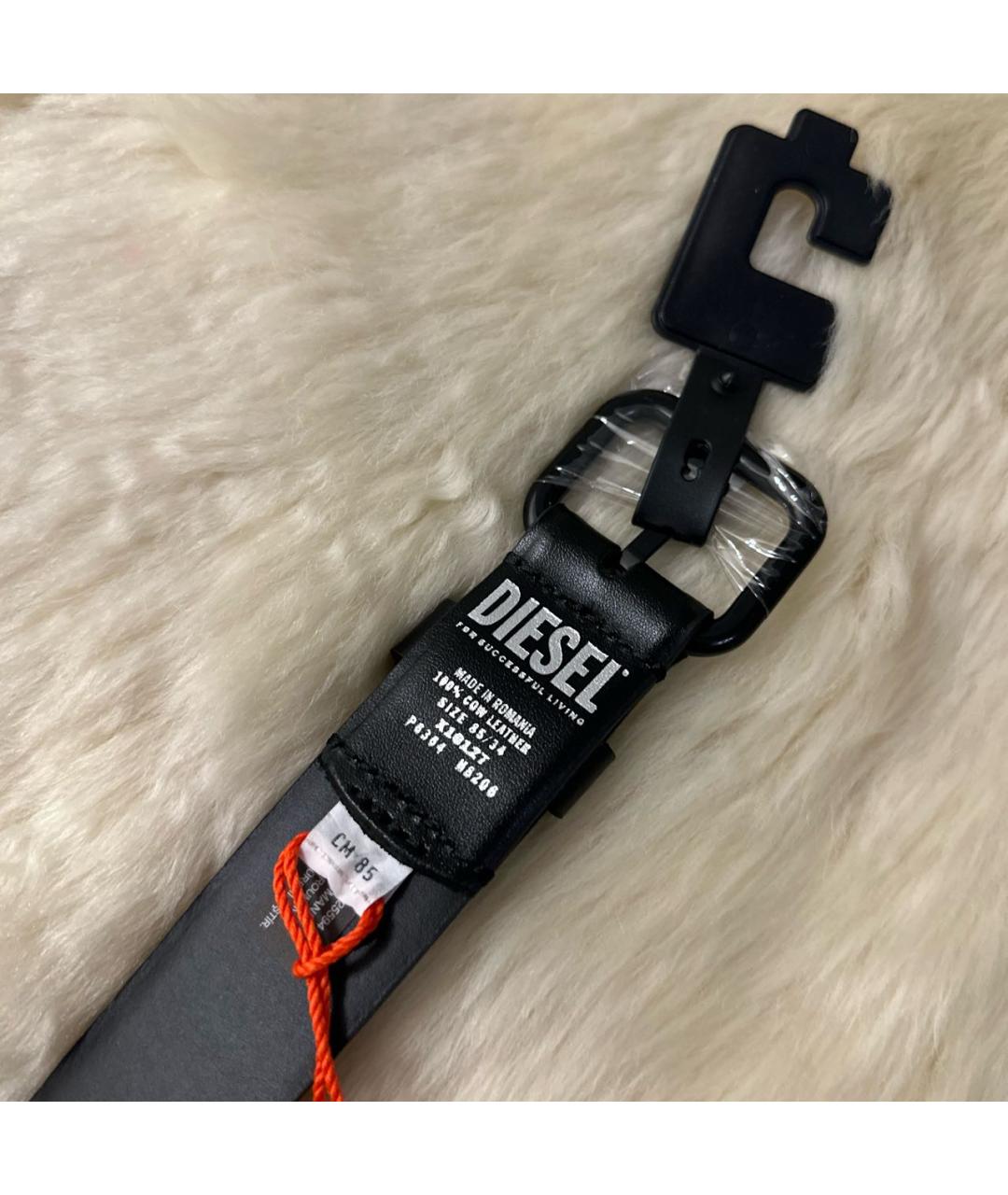 DIESEL Черный кожаный ремень, фото 3
