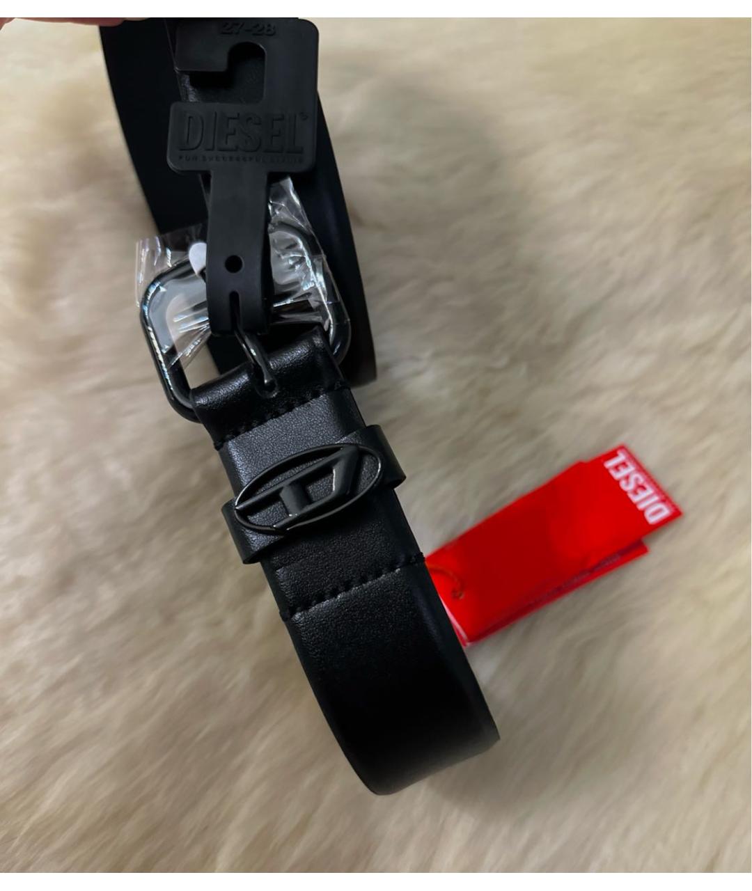 DIESEL Черный кожаный ремень, фото 2