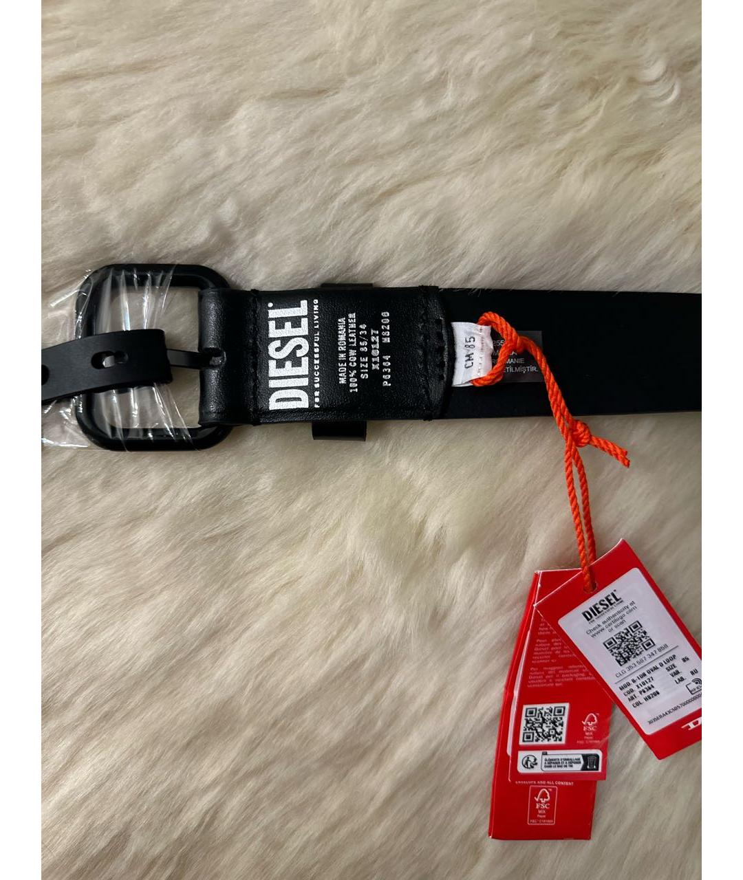 DIESEL Черный кожаный ремень, фото 8