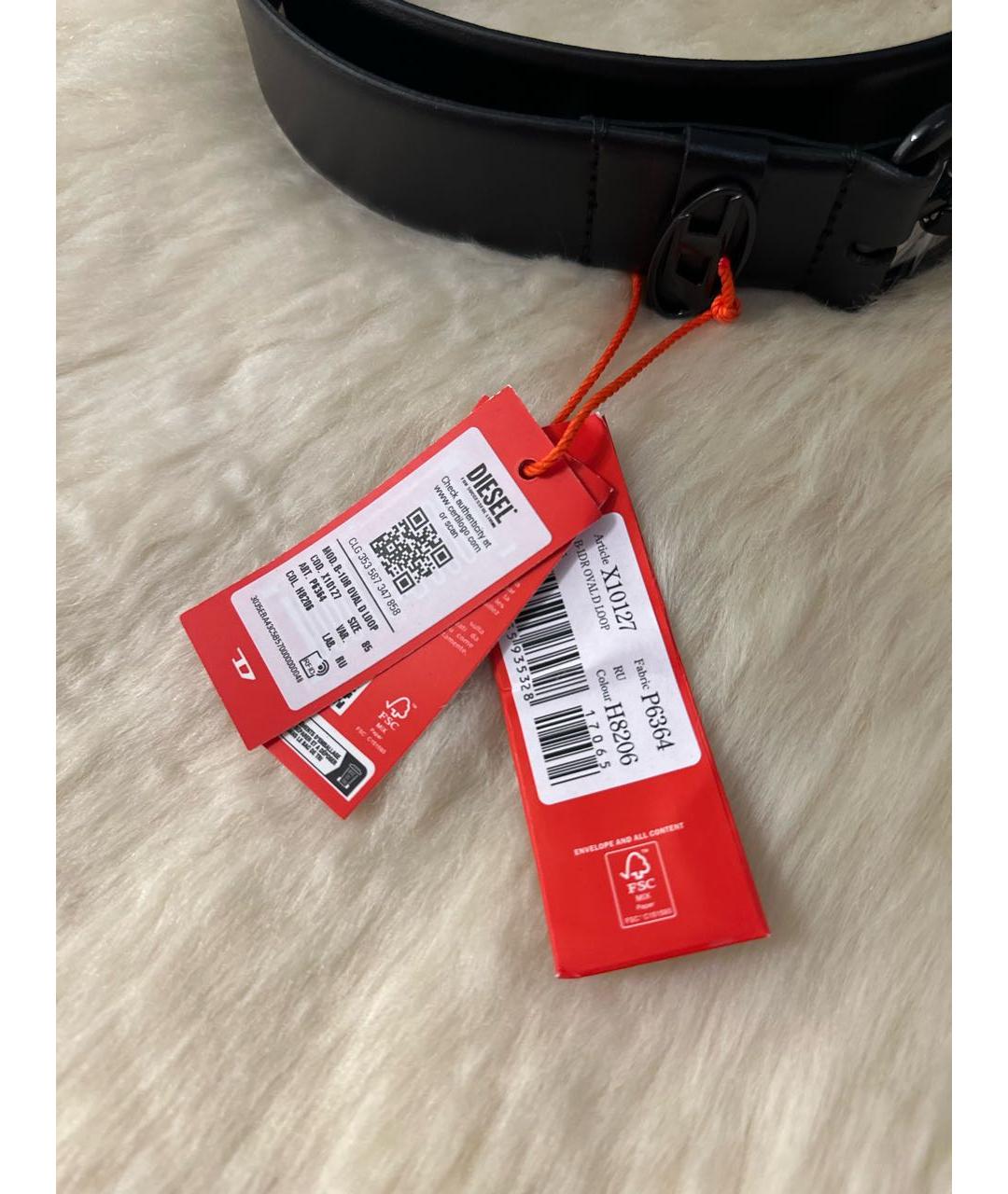 DIESEL Черный кожаный ремень, фото 5