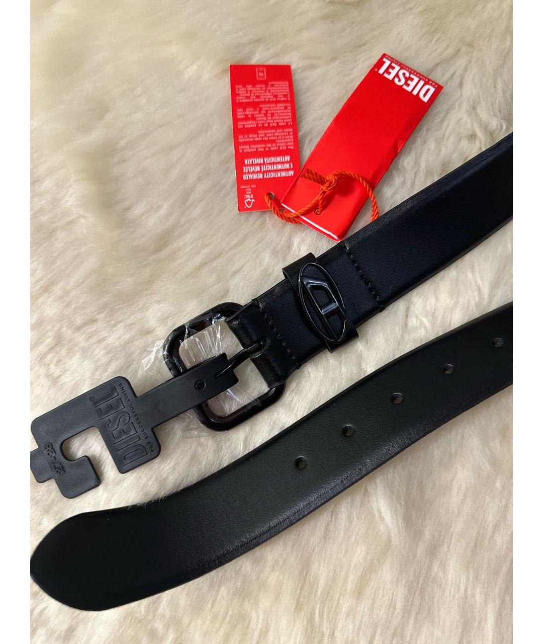 DIESEL Черный кожаный ремень, фото 7
